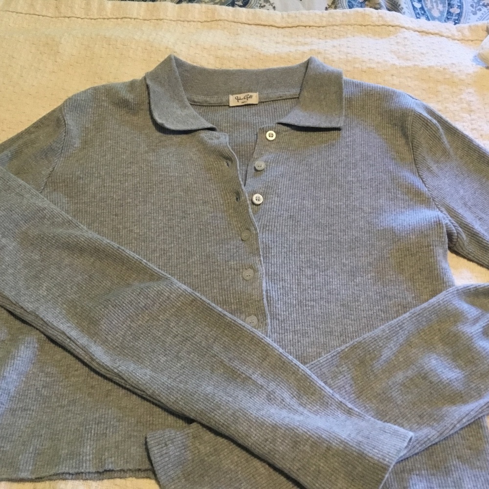 Long sleeved polo cardigan